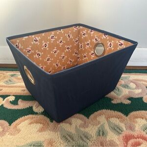 Navy Blue Storage Basket with pirate Patterned Interior